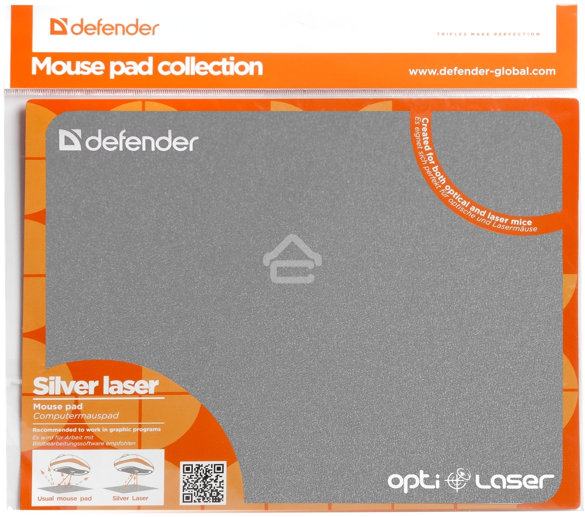 Коврик Defender Silver opti-laser (220х180х0.4) для оптических и лазерных мышей (ассорти)