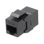 Монтажное оборудование Hyperline CA2-KJ-C6-BK Проходной адаптер (coupler), RJ-45(8P8C) формата Keystone Jack, категория 6, 4 пары, черный