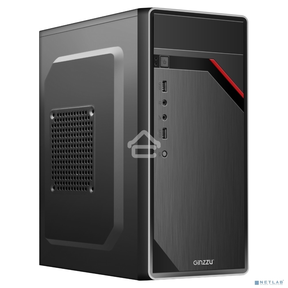 Компьютерный корпус Ginzzu D180 2*USB 2.0,AU w/o PSU