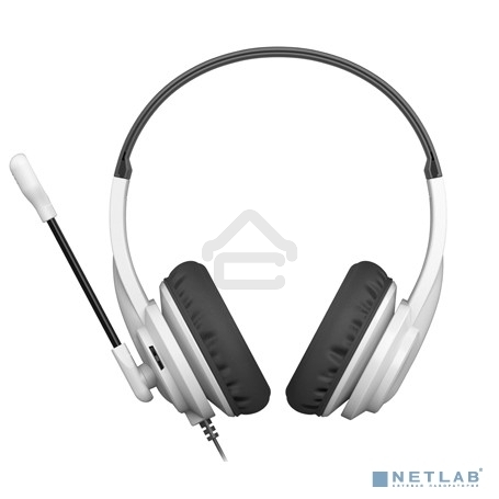Наушники с микрофоном A4Tech HU-10 черный/белый 2м накладные USB оголовье