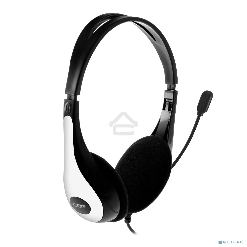 Компьютерная гарнитура CBR CHP 353M White проводная стерео, микрофон с шумоподавл., накл. наушники, USB, кнопка выкл. микрофона, регул. громк., регул. оголовья, длина каб. 2 м, цвет черный-белый