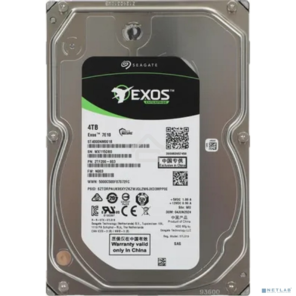 Жесткий диск Seagate HDD Server Exos 7E10 512N (3.5'/4Tb/SAS 12Gb/s/7200rpm)
