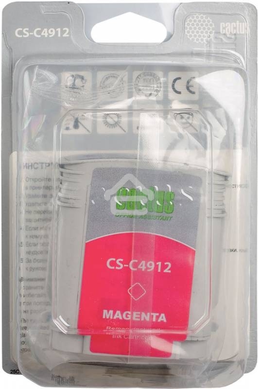 Картридж струйный Cactus CS-C4912 №82 пурпурный (72 мл) для HP Design Jet 500/800C