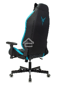 Кресло игровое Knight Neon черный/голубой соты эко.кожа с подголов. крестовина металл