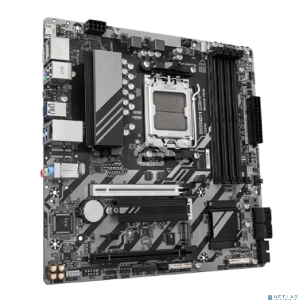 Материнская плата Gigabyte B850M D3HP, AM5, AMD B850, 4xDDR5, 4xSATA, 2xM.2, 1xPCIe 5.0 x16, 1xPCIe 3.0 x4, 1xHDMI, 2xDP, 1x 1Gb LAN, 3xUSB-A 3.2 Gen 1, 2xUSB-A 2.0, 1xUSB-C 3.2 Gen 1, 3x3.5 мм, 7.1, mATX