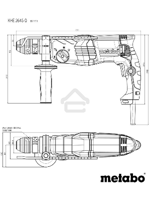 Перфоратор Metabo KHE 2645 Q патрон:SDS-plus уд.:2.9Дж 850Вт (кейс в комплекте)