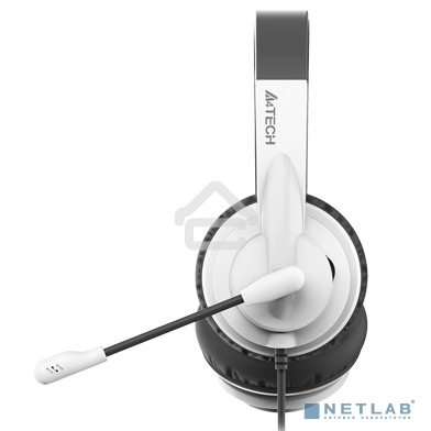 Наушники с микрофоном A4Tech HU-10 черный/белый 2м накладные USB оголовье