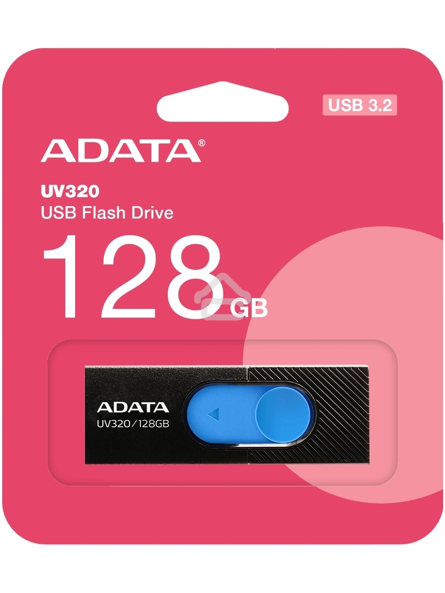 Флеш диск 128GB A-DATA UV320, USB 3.2, черный/голубой