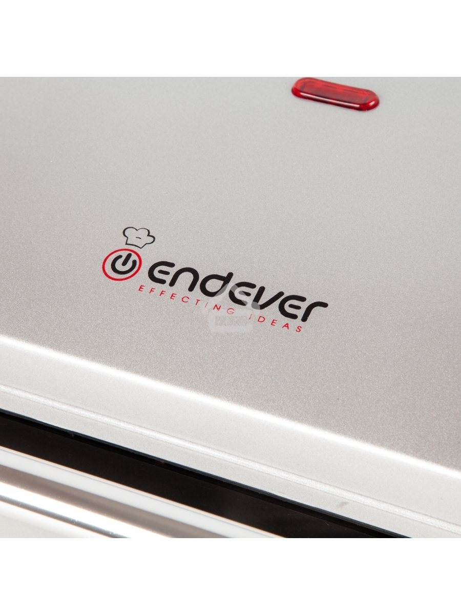 Электрогриль Endever Grillmaster 115, 1500 Вт, авто терморегулятор, антипригарное покрытие, индикатор нагрева, серебристый/черный