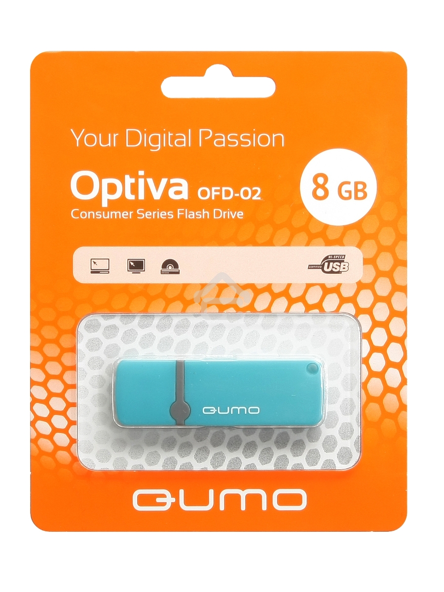 Флэш Диск QUMO 8GB Optiva 02 Blue QM8GUD-OP2-blue