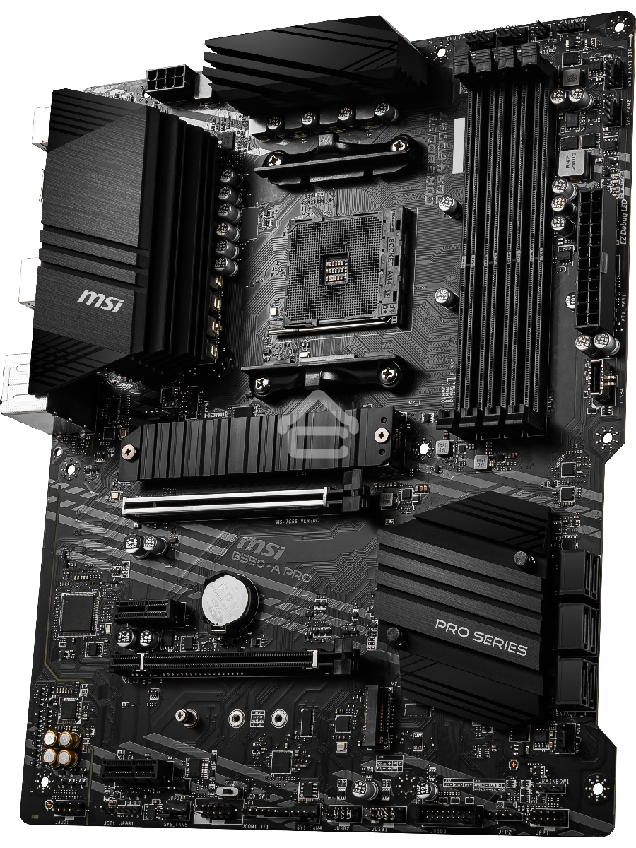 Материнская плата MSI B550-A PRO, AM4, AMD B550, 4xDDR4, 6xSATA, 2xM.2, 1xPCI-E 4.0 x16, 1xPCI-E 3.0 x16, 2xPCI-E x1, 1xHDMI, 1xDP, 1x 1Gb LAN, 4xUSB-A 2.0, 2xUSB-A 3.2 Gen 1, 1xUSB-A 3.2 Gen 2, 1xUSB-C 3.2 Gen 2, 6x3.5 мм, 7.1, ATX