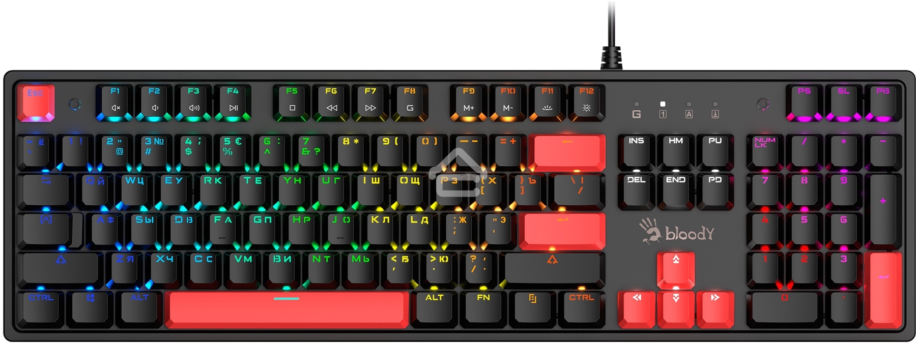 Клавиатура A4Tech Bloody S510R механическая черный USB for gamer LED