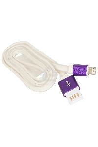 Кабель Gembird  USB 2.0 Cablexpert CC-ApUSBp1m, AM/Lightning 8P, 1м, силиконовый шнур, разъемы фиолетовый металлик, пакет