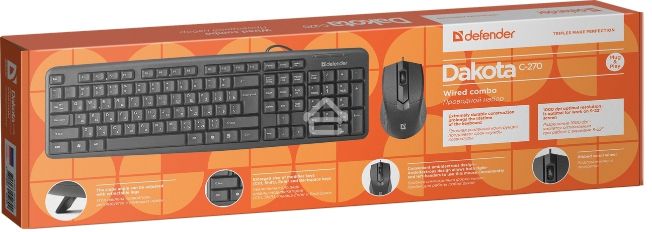 Комплект клавиатура + мышь Defender DAKOTA C-270 RU