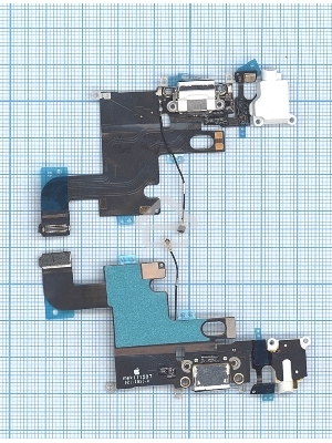 Шлейф разъема питания с аудио-разъемом для iPhone 6 белый