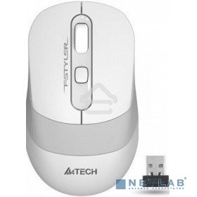 Мышь беспроводная A4Tech Fstyler FG10 белый/серый, 2000 dpi, радиоканал, USB, кнопки - 4