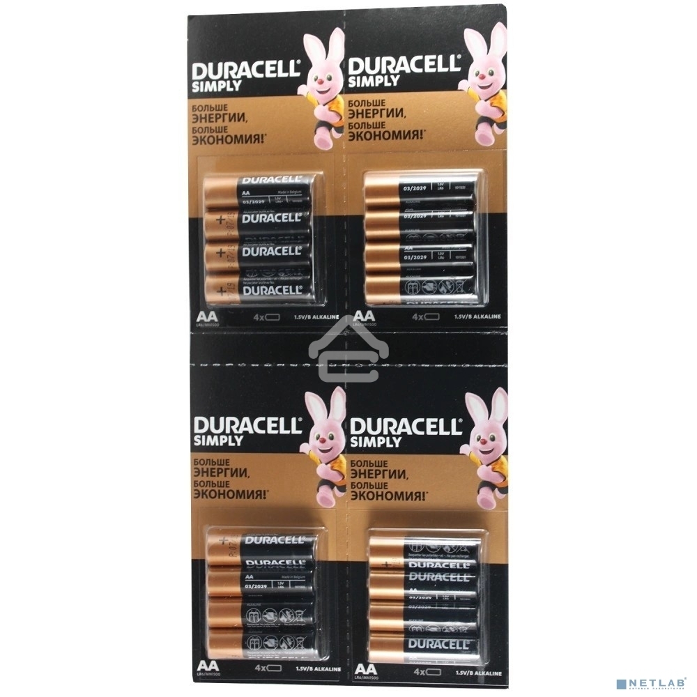 Батарейка DURACELL LR6-4BL BASIC 4*4 AA (16 шт. в упаковке)