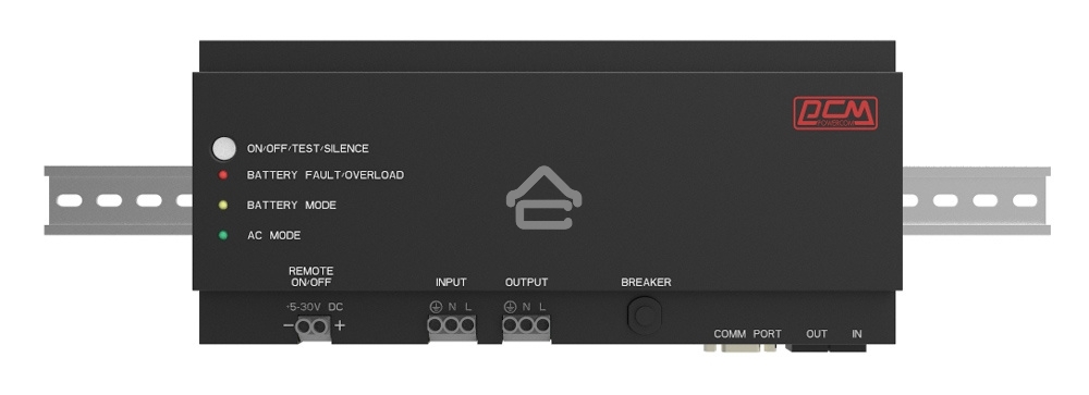 Источник бесперебойного питания Powercom DRU 850VA/510W, DIN Rail, 230V, RS-232, 2 year warranty (1114019)