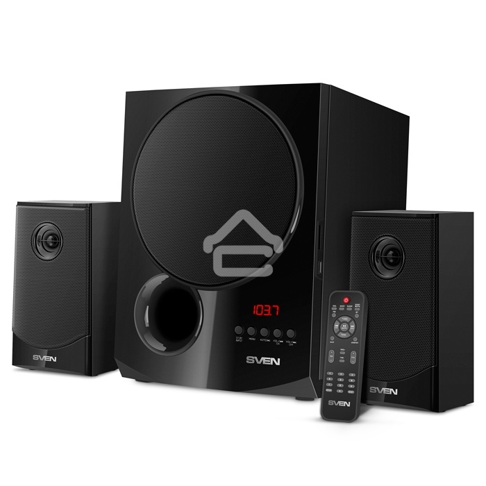 Акустическая система 2.1 SVEN MS-2080 / 70 Watt / ~220V 50Hz / FM-тюнер, USB/ SD, дисплей / BLUETOOTH / ПДУ / Black