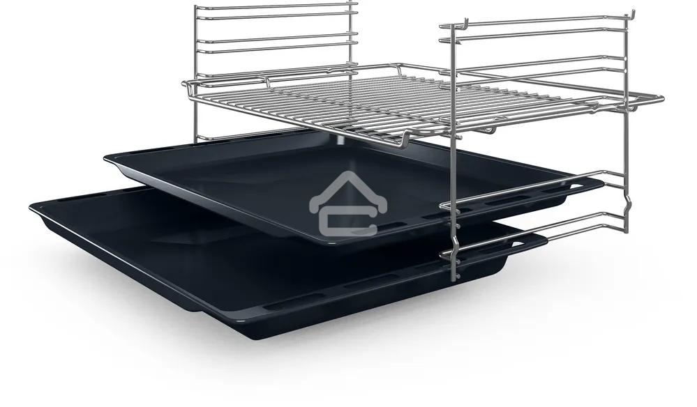 Духовой шкаф электрический Bosch HBF512BB1T Serie 2, духовой шкаф, черный, класс энергоэффективности А, 7 режимов, 3-х слойное остекление, LED-дисплей, утапливаемые переключатели, галогенное освещение, проволочные направляющие, сделано в Турции,