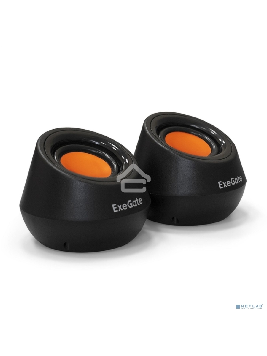 Акустическая система 2.0 ExeGate EX287060RUS Disco 130 (питание USB, 2х3Вт (6 Вт RMS), 100-20000Гц, черный/оранжевый)