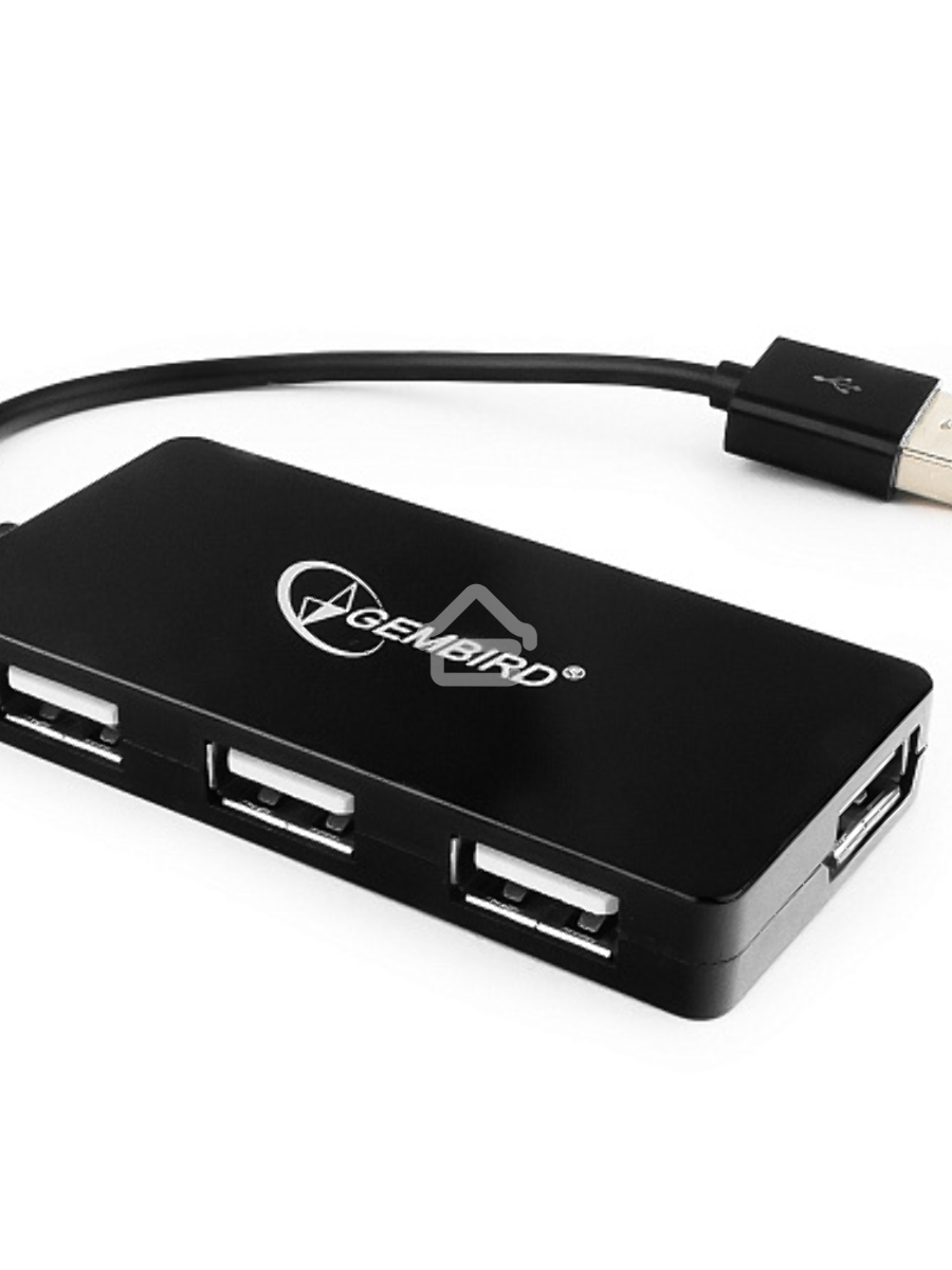 Концентратор USB 2.0 Gembird UHB-U2P4-03, 4 порта, блистер