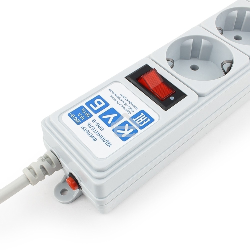 Сетевой фильтр POWER CUBE 1,9 м.* 5 розеток, серый