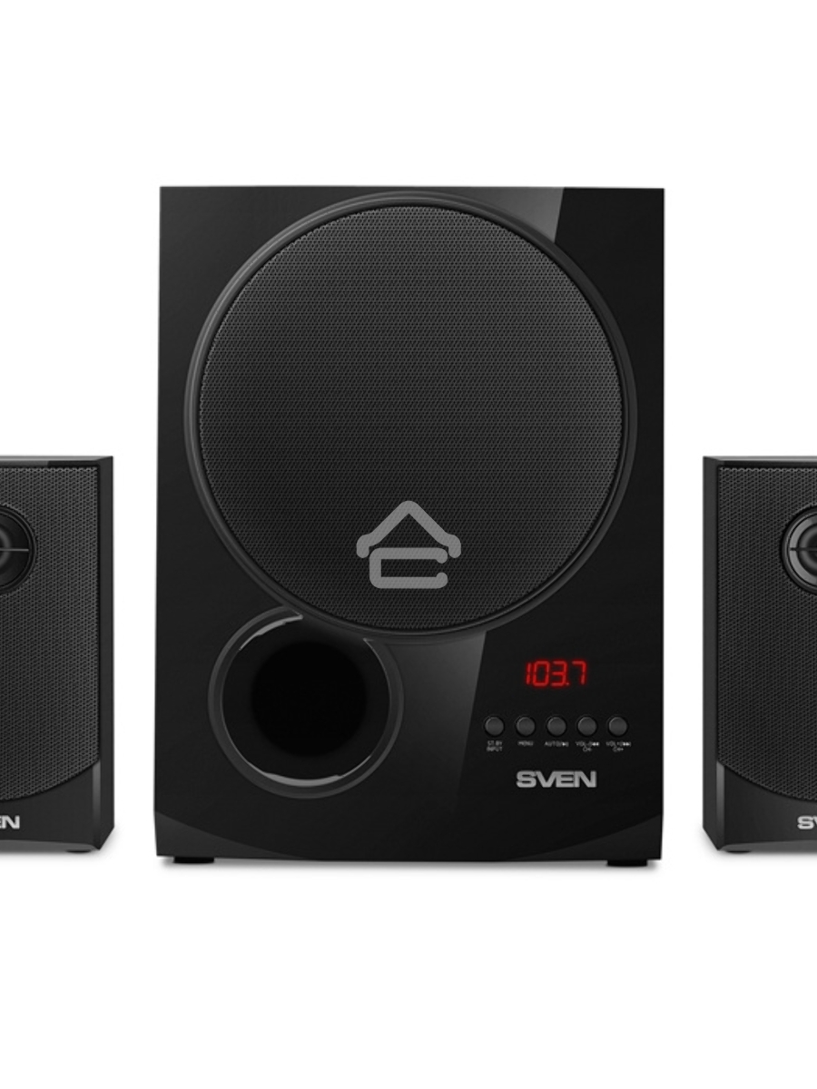 Акустическая система 2.1 SVEN MS-2080 / 70 Watt / ~220V 50Hz / FM-тюнер, USB/ SD, дисплей / BLUETOOTH / ПДУ / Black