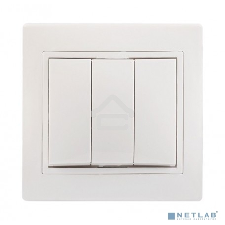 Выключатель 3-кл. СП КВАРТА 10А IP20 белый ИЭК EVK30-K01-10-DM