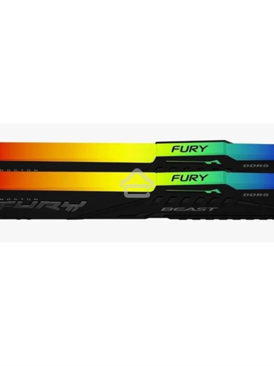 Оперативная память Kingston Fury Beast, DDR5, 32GB (2x16GB), 5600MHz, CL40, DIMM, с радиаторами, RGB, черный