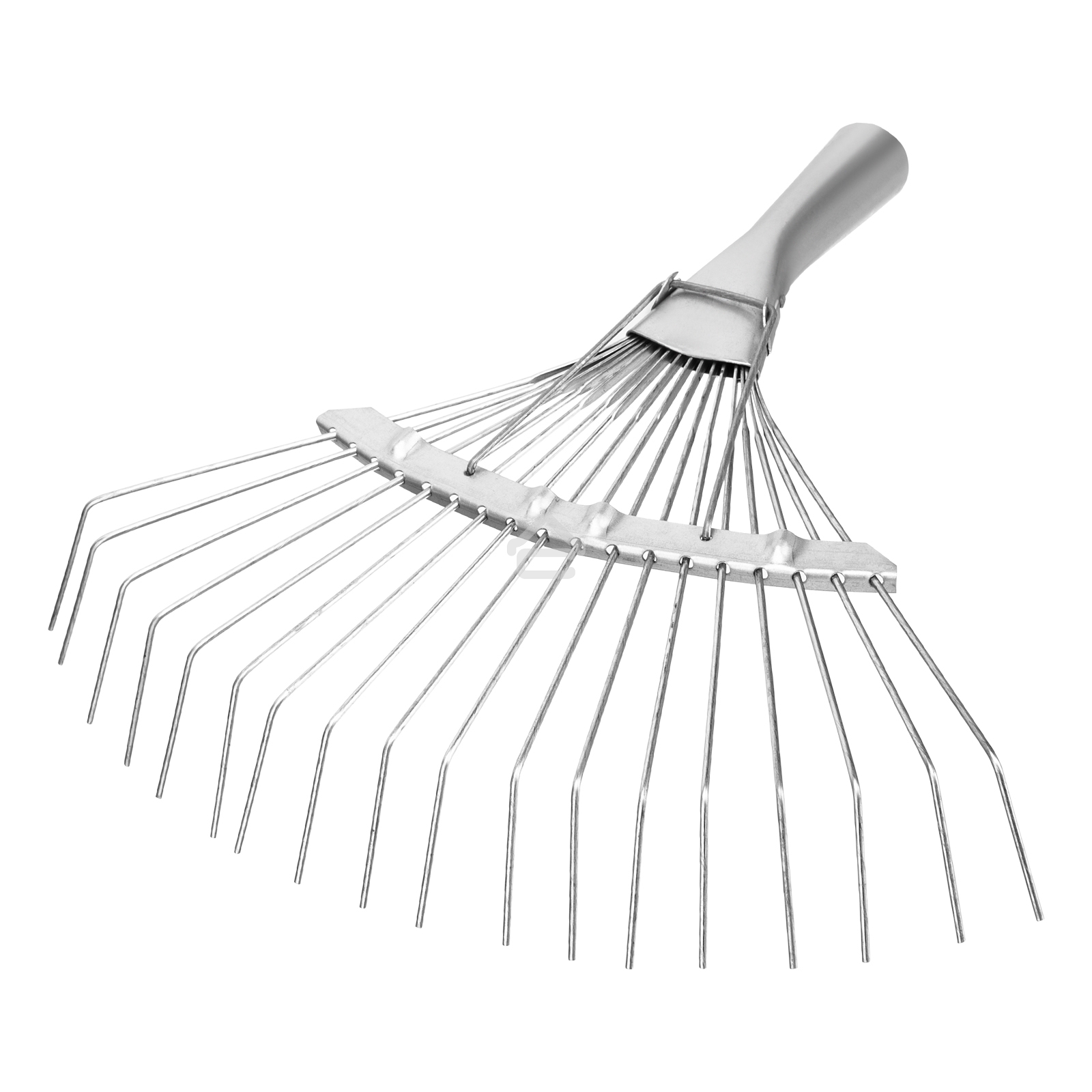 Грабли веерные стальные Сибртех 350 мм, 18 круглых зубьев, оцинкованные, без черенка