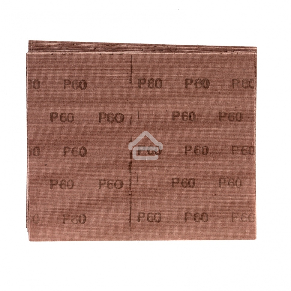 Шлифлист на тканевой основе Сибртех, P 60, 230 х 280 мм, 10 шт., влагостойкий