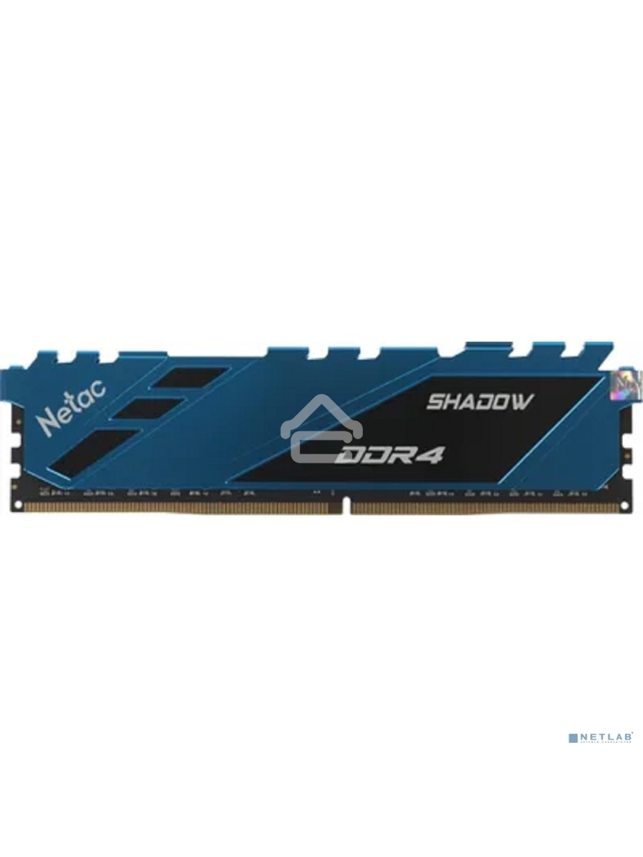 Оперативная память NETAC Shadow, DDR4, 8GB (1x8GB), 2666MHz, CL19, DIMM, с радиаторами, синий