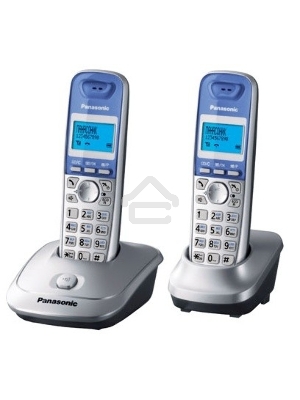 Телефон беспроводной (DECT) Panasonic KX-TG2512RUS (серебристый) {Доп трубка в комплекте,АОН, Caller ID,спикерфон на трубке,полифония}