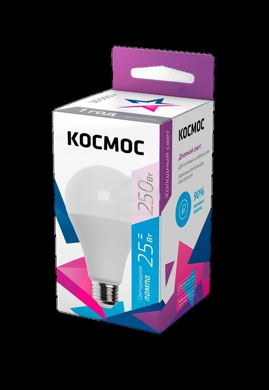 Лампа светодиодная Космос A65 25Вт 6500К E27 220В