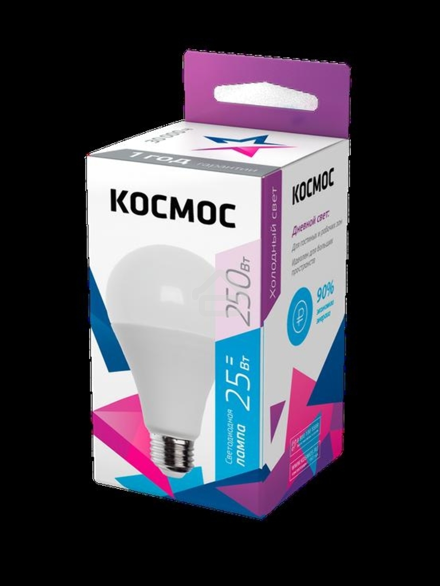 Лампа светодиодная A65 25Вт 6500К E27 220В КОСМОС LkecLED25wA65E2765