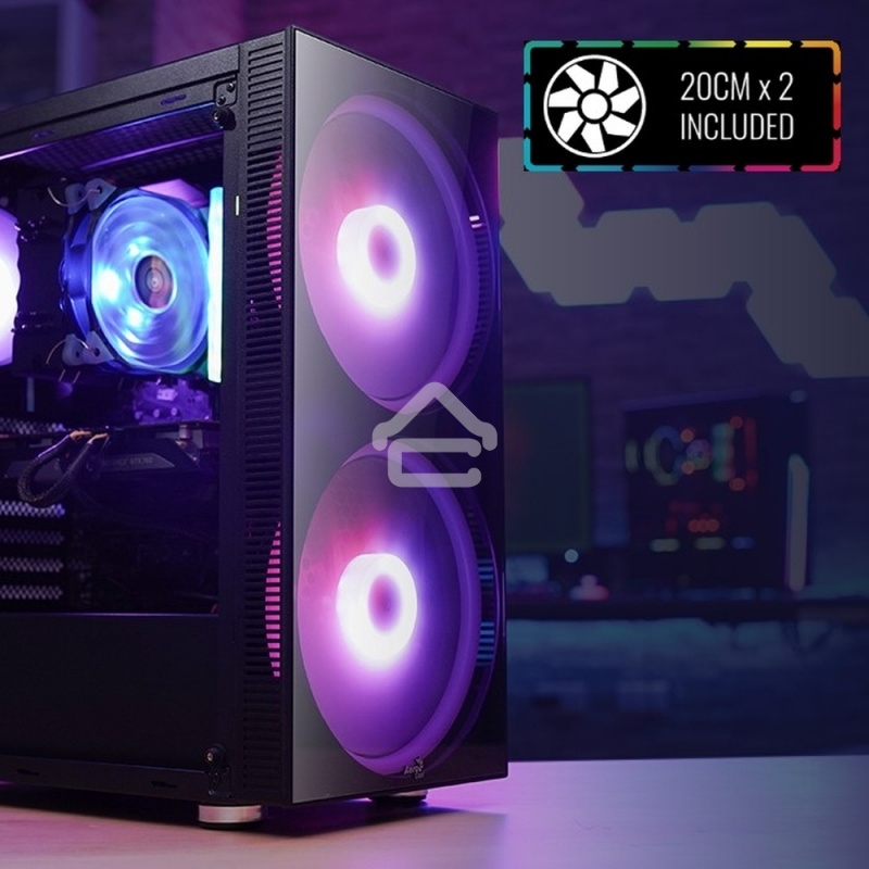 Компьютерный корпус Aerocool / Formula Python (3xUSB, 2xAudio, 0.5 мм,2x200 мм FAN, прозрачная стенка-закаленное стекло, ATX, без БП)