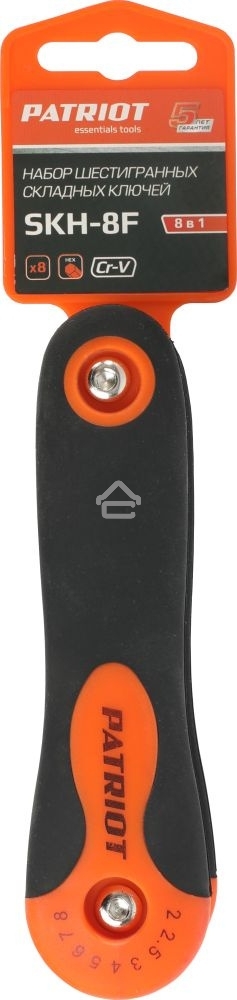 Набор ключей PATRIOT SKH-8F, шестигранные складные, 2-2.5-3-4-5-6-7-8мм, CRV, 8-в-1