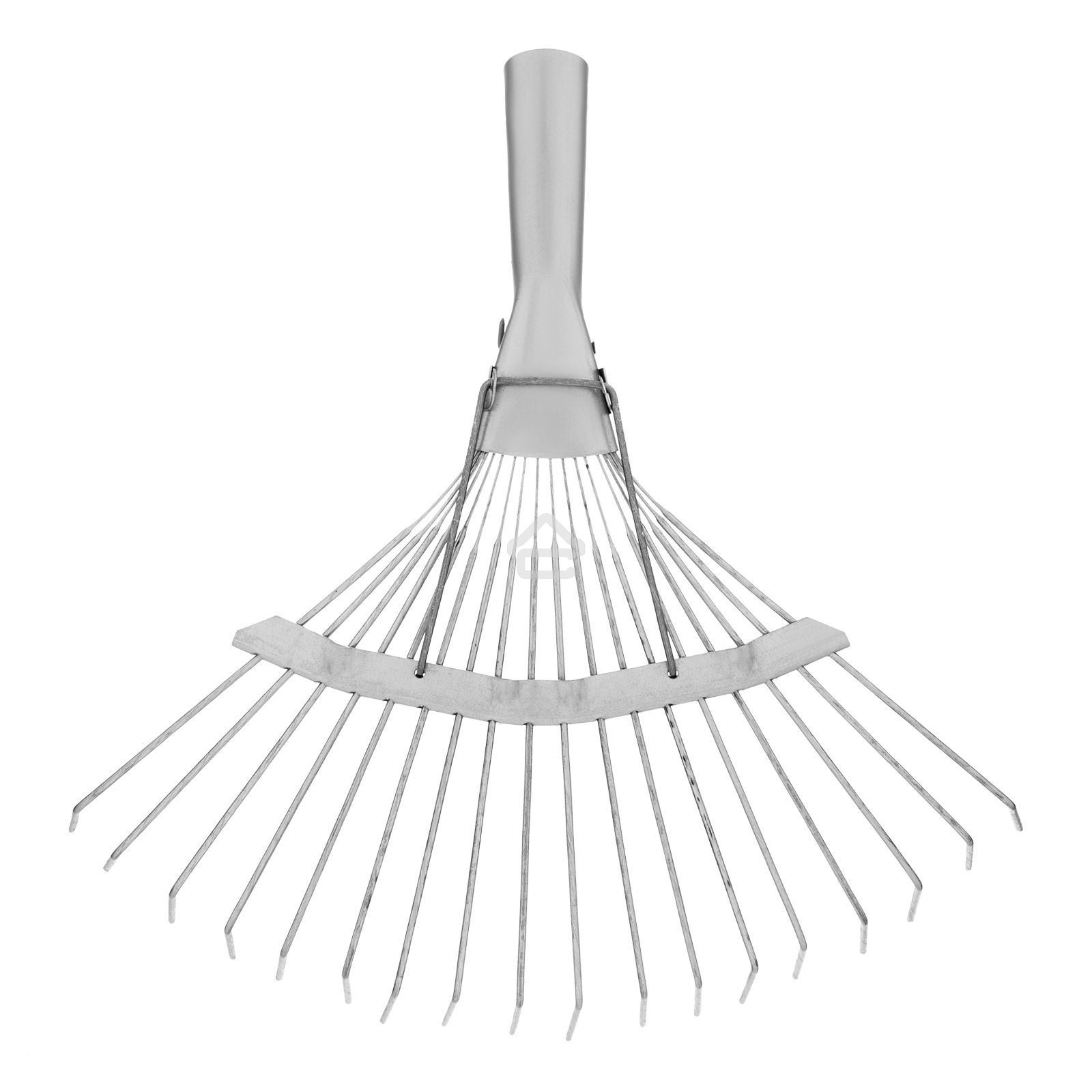 Грабли веерные стальные Сибртех 350 мм, 18 круглых зубьев, оцинкованные, без черенка