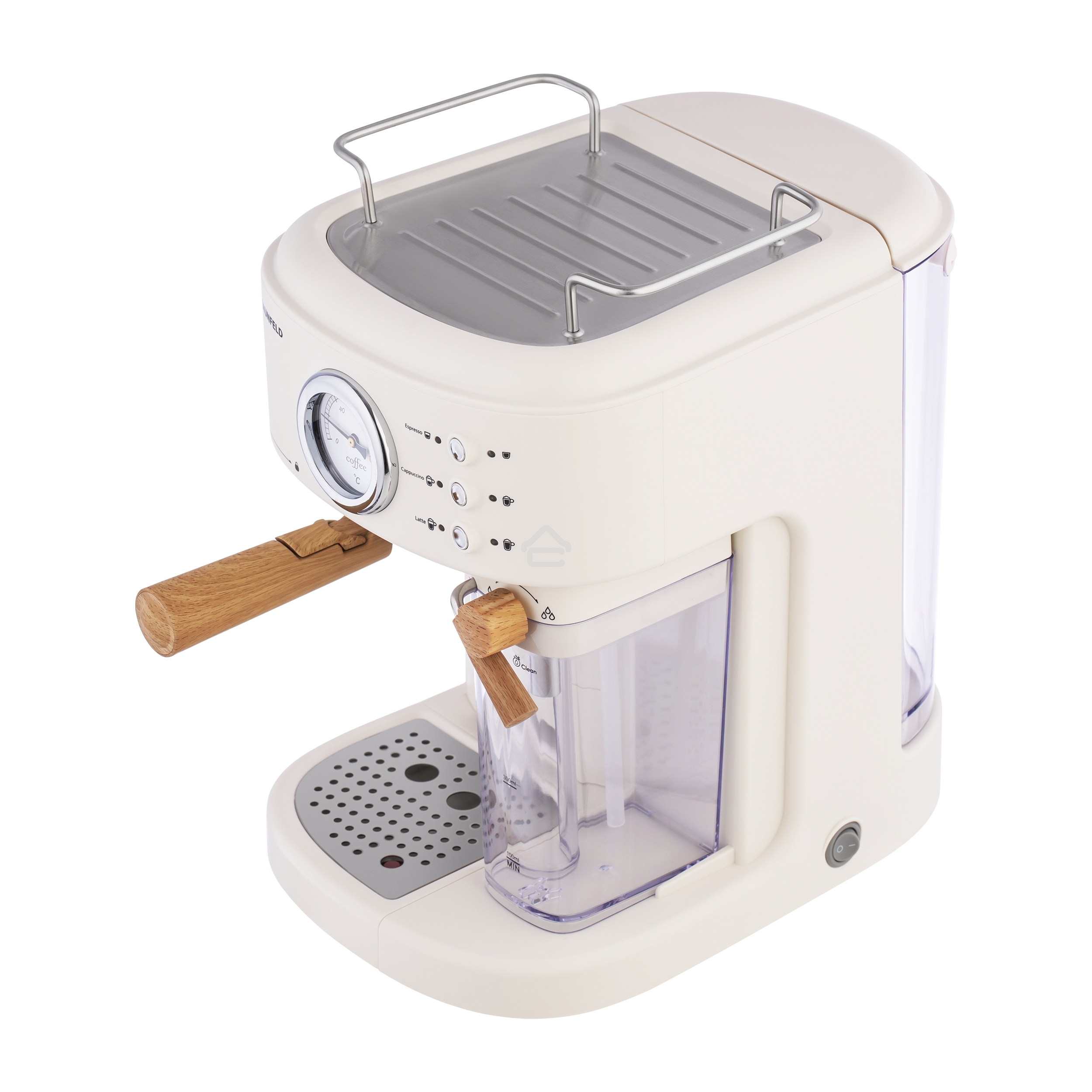 Кофеварка рожковая Maunfeld MF-737BG PRO бежевый, исп. кофе - молотый, 1.5 л, 1250 Вт, 15 Бар.