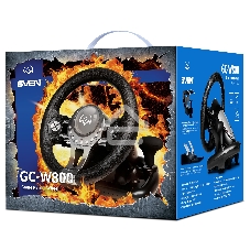 Руль SVEN GC-W800 (педали, вибро, скоба, D-pad, 12 кл, PC/PS3/PS4/XBOXONE/Xinput)