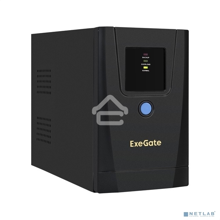 Источник бесперебойного питания ExeGate SpecialPro UNB-650.LED.AVR.1SH.2C13 650VA/360W, LED, AVR, 1*Schuko+2*C13, металлический корпус, черный