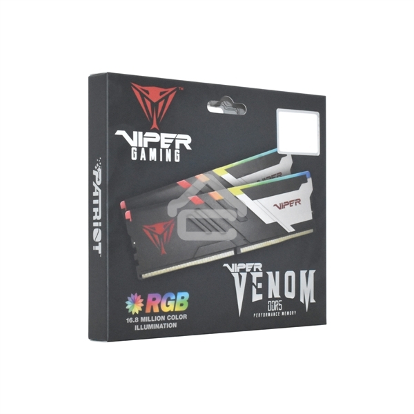Оперативная память Patriot Viper Venom, DDR5, 32GB (2x16GB), 7400MHz, CL36, DIMM, с радиаторами, RGB, черный