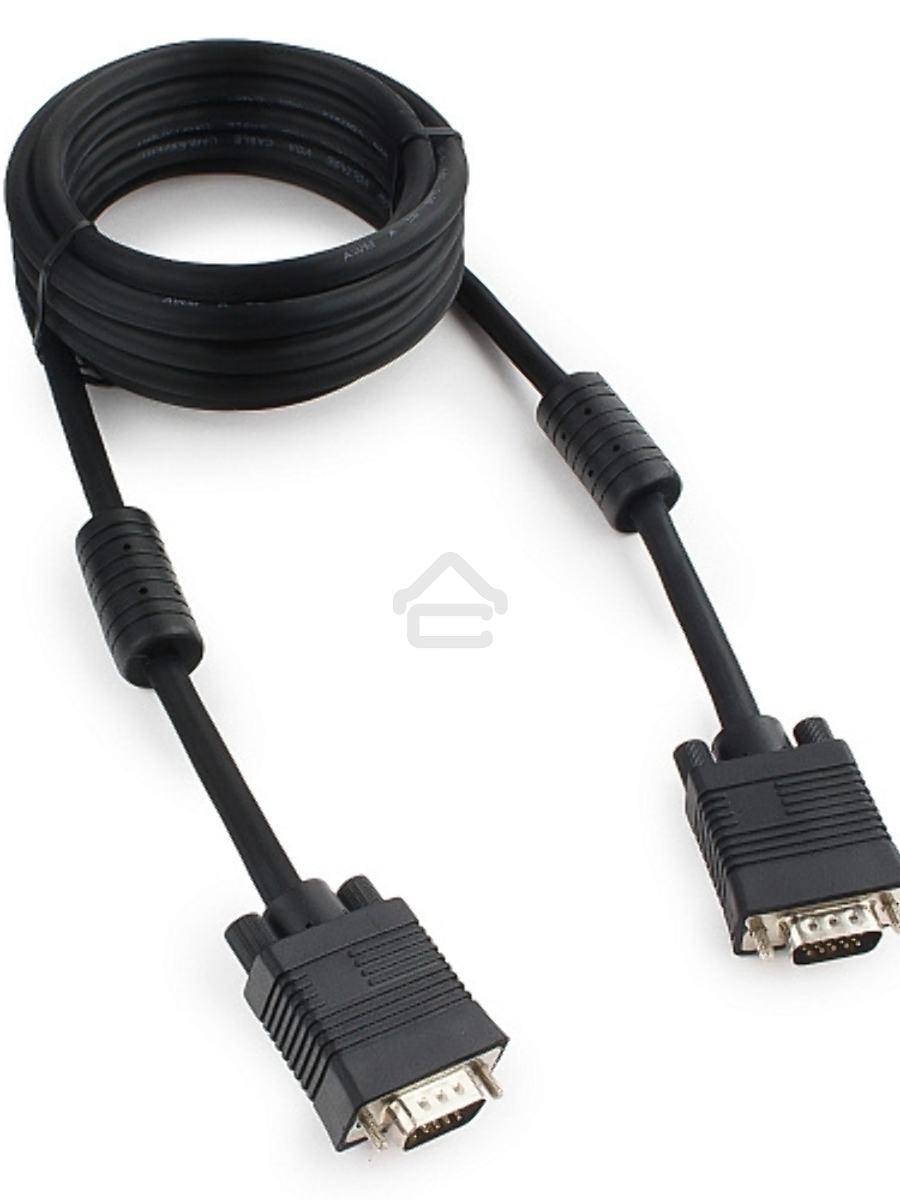 Кабель VGA Premium Cablexpert CC-PPVGA-10-B, 15M/15M, 3.0м, черный, тройной экран, феррит.кольца, пакет