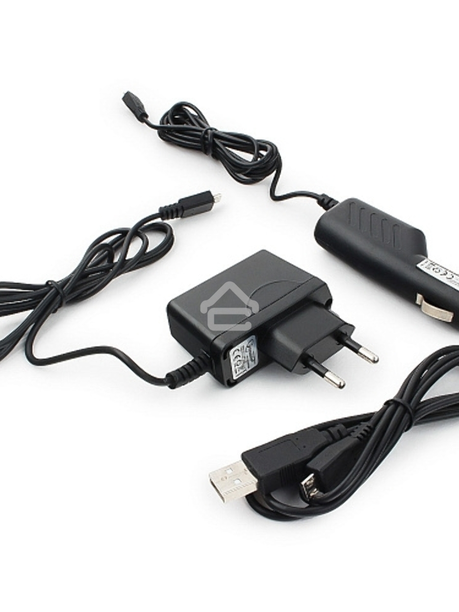 Набор зарядных устройств с Micro-USB разъемом Gembird MP3A-CAR-KIT1 110/220V-5V и 12VDC-5V черный