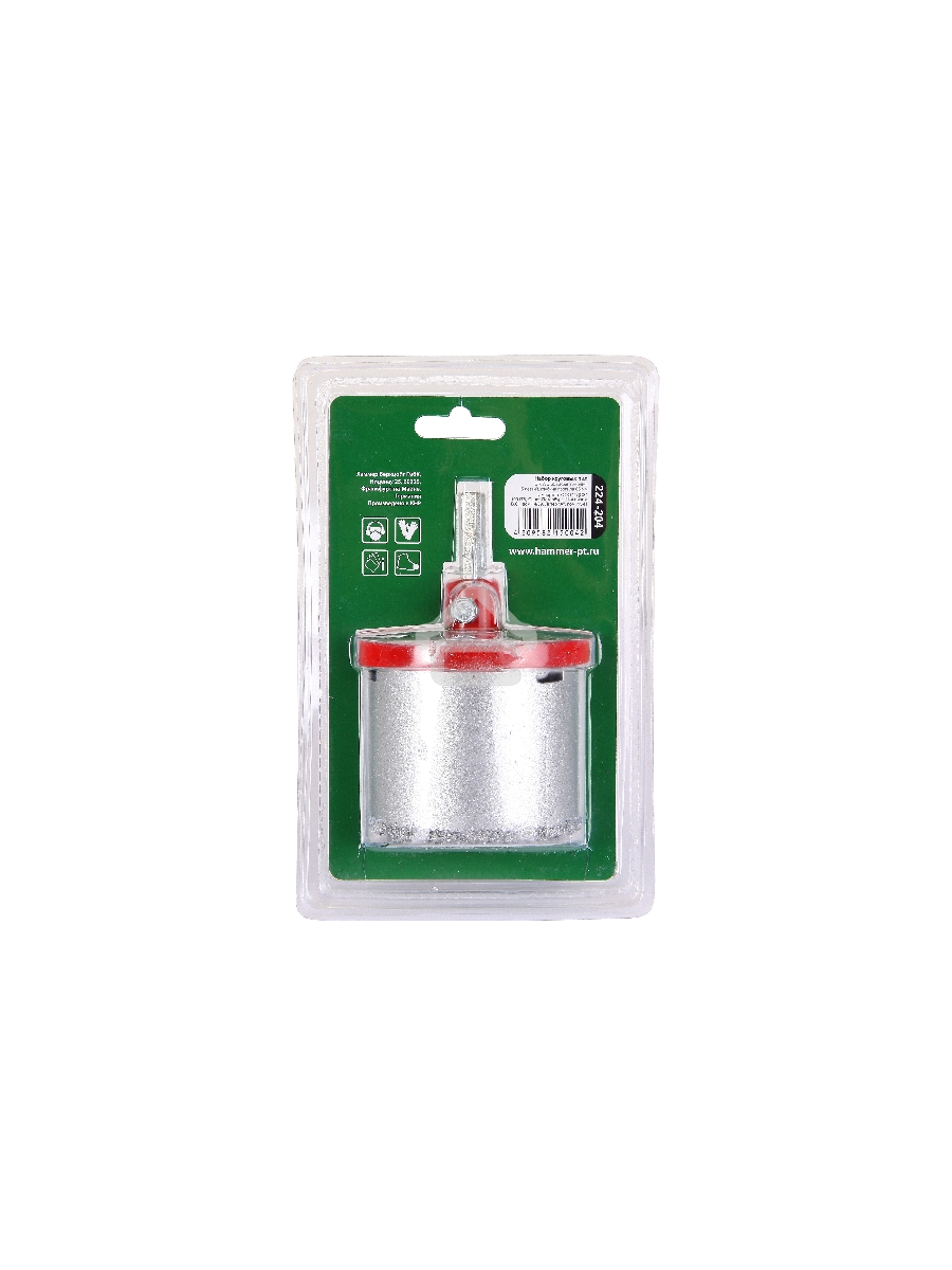Набор коронок Hammer Flex 224-204 DR CR 65кафель\кирпич, 4шт.:33,53,67,83мм+адаптер