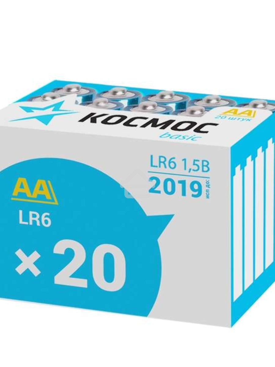 Элемент питания алкалиновый LR LR6 (уп.20шт) Космос KOCLR620BOX