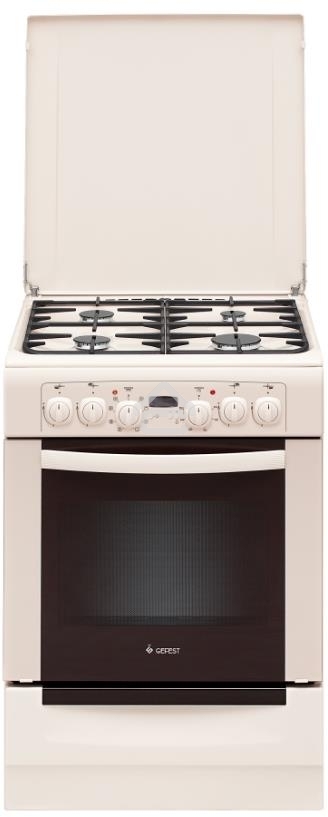 Плита комбинированная Gefest ПГЭ 6102-03 0167 бежевый, конфорок 4 газовых, духовка 55 л, 60 см x 85 см x 60 см