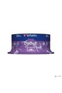 Диск DVD+R Verbatim 4.7Gb 16x Cake Box (25шт) (43500)