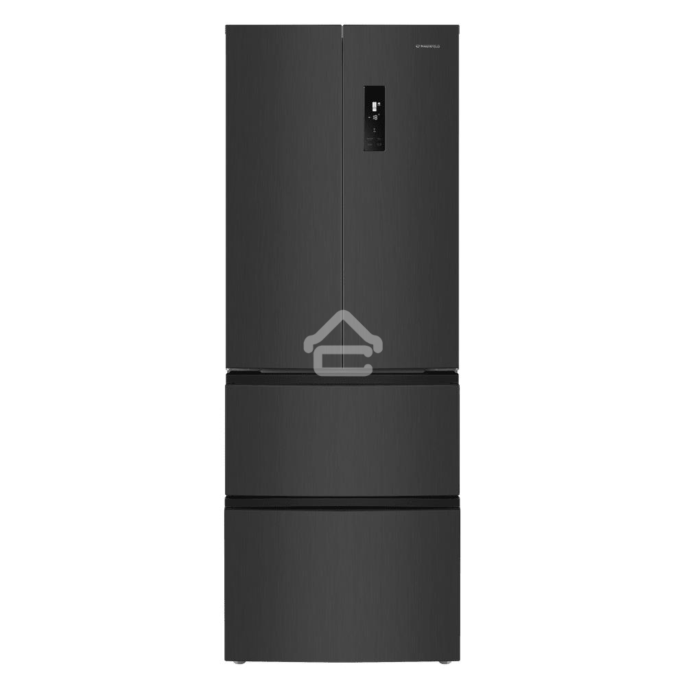 Холодильник Maunfeld MFF180NFSBE01 серый трехкамерный 224/113л морозилка снизу, No Frost